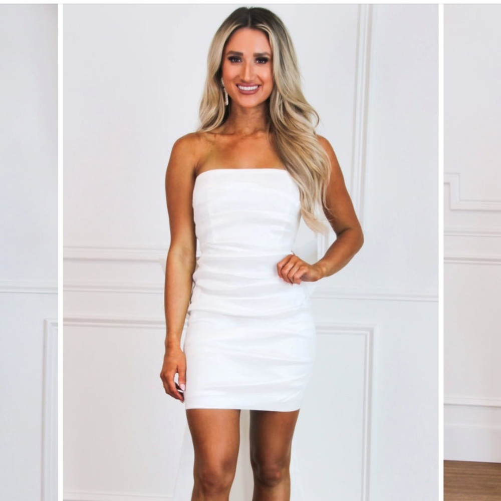 Like new bow back white dress Size S